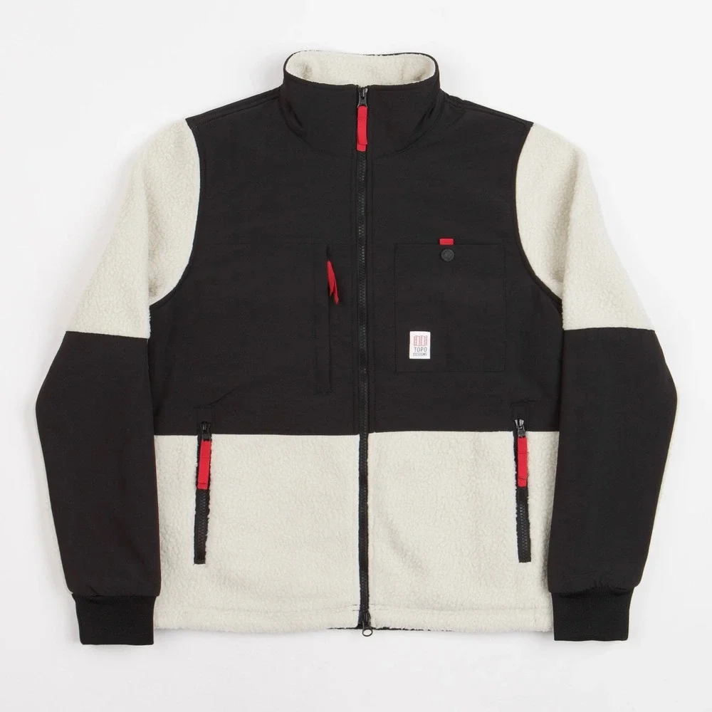 Topo Designs Women's Subalpine Fleece Jacket, Bone White / Black‎
